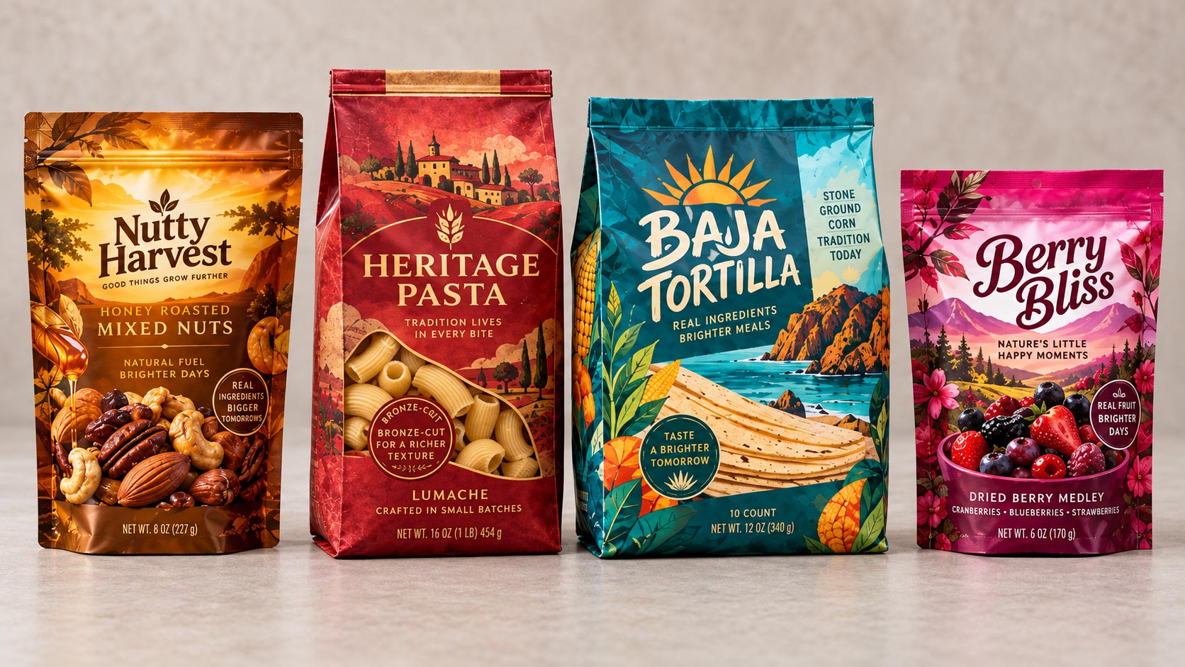 Stand-up pouch food packaging format