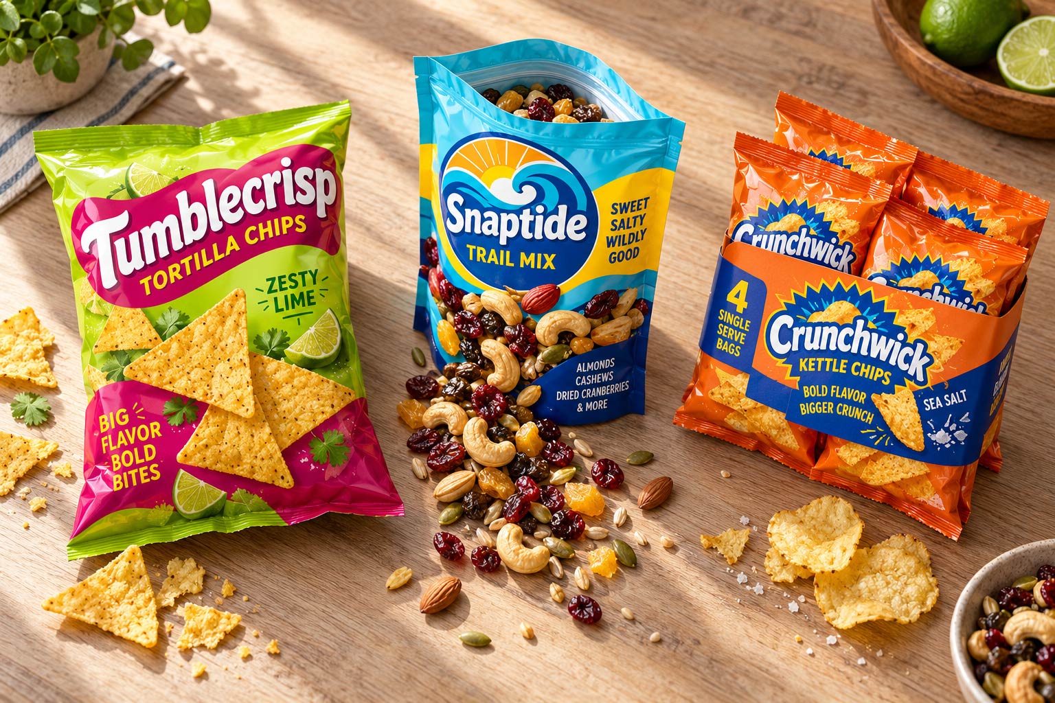 Pillow bag snack packaging